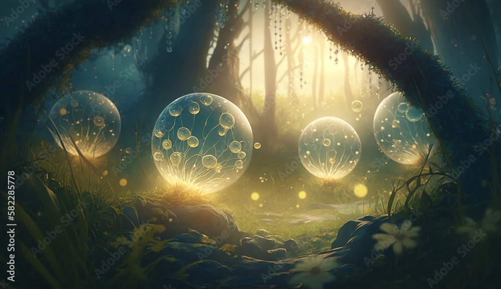 Fairy Rain Drops - Forest Magic - Illustration