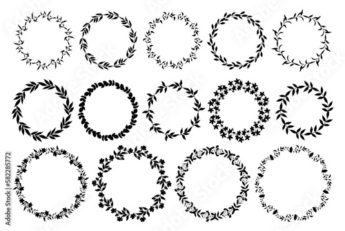 floral wreaths set