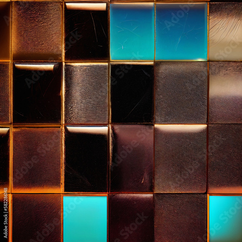 Coloured rectangular tiled background