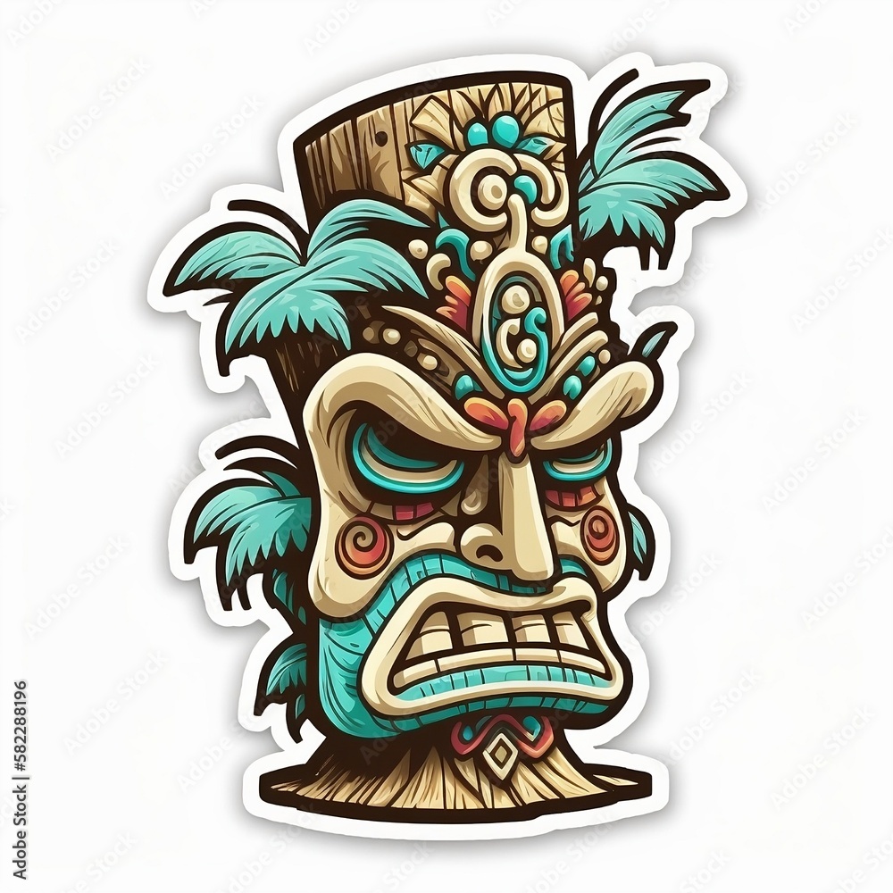 Tiki Tribal sticker 