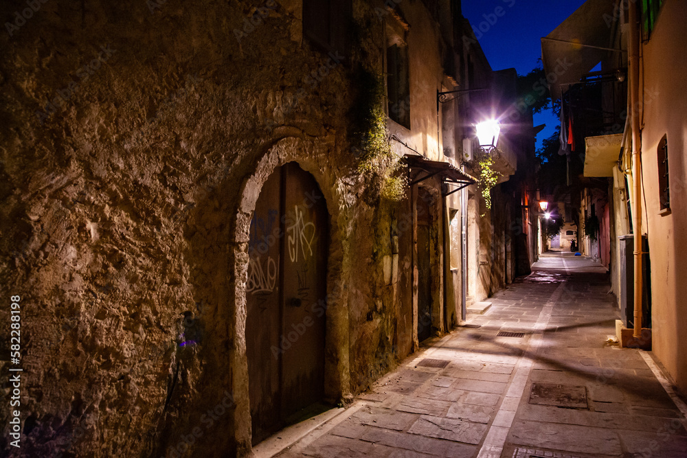 Alleyway in Rethymnon in Crete, Greece