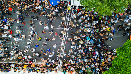 Bixiga Bela Musica Vista Carnaval Brasileiro Grêmio Recreativo Cultural Social Escola de Samba Vai-Vai Cordão Carnavalesco Cidade São Paulo Bairro Distrito Cultura Rua Drone Aérea Paisagem Bloquinho  photo