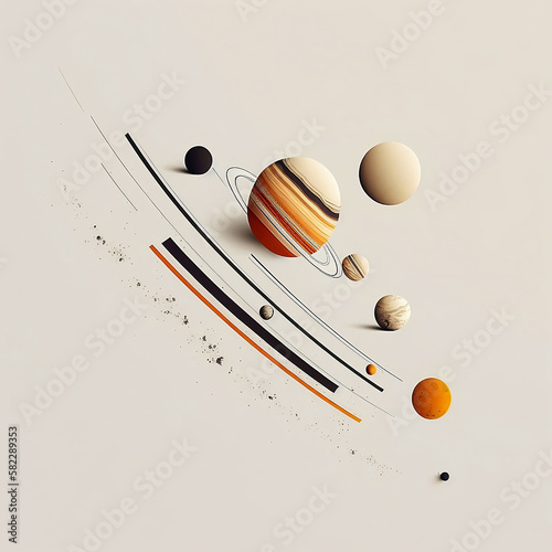 minimal design planets line asymmetrical