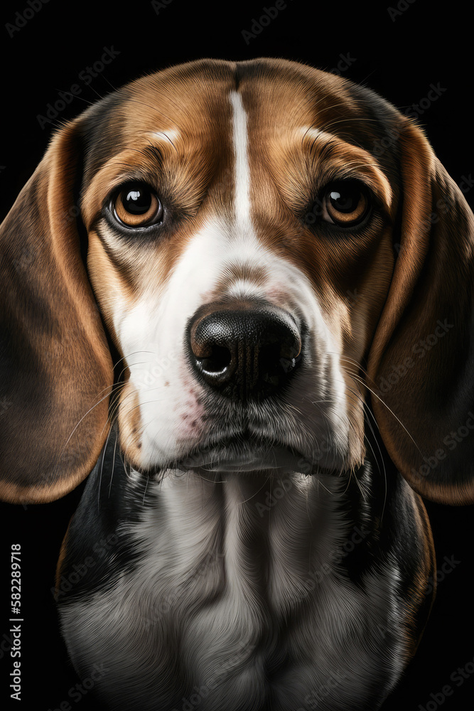 Beagle dog portrait. Generative AI