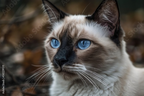 cat with blue eyes. Generative AI © AkuAku