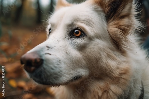 the pet a man's true friend, with loving eyes. Generative AI