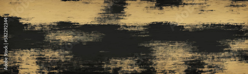 Black and white brush strokes with grainy texture. Grunge elements give it distressed, rough feel. Image is wide and could be used as banner or textured background. Vector