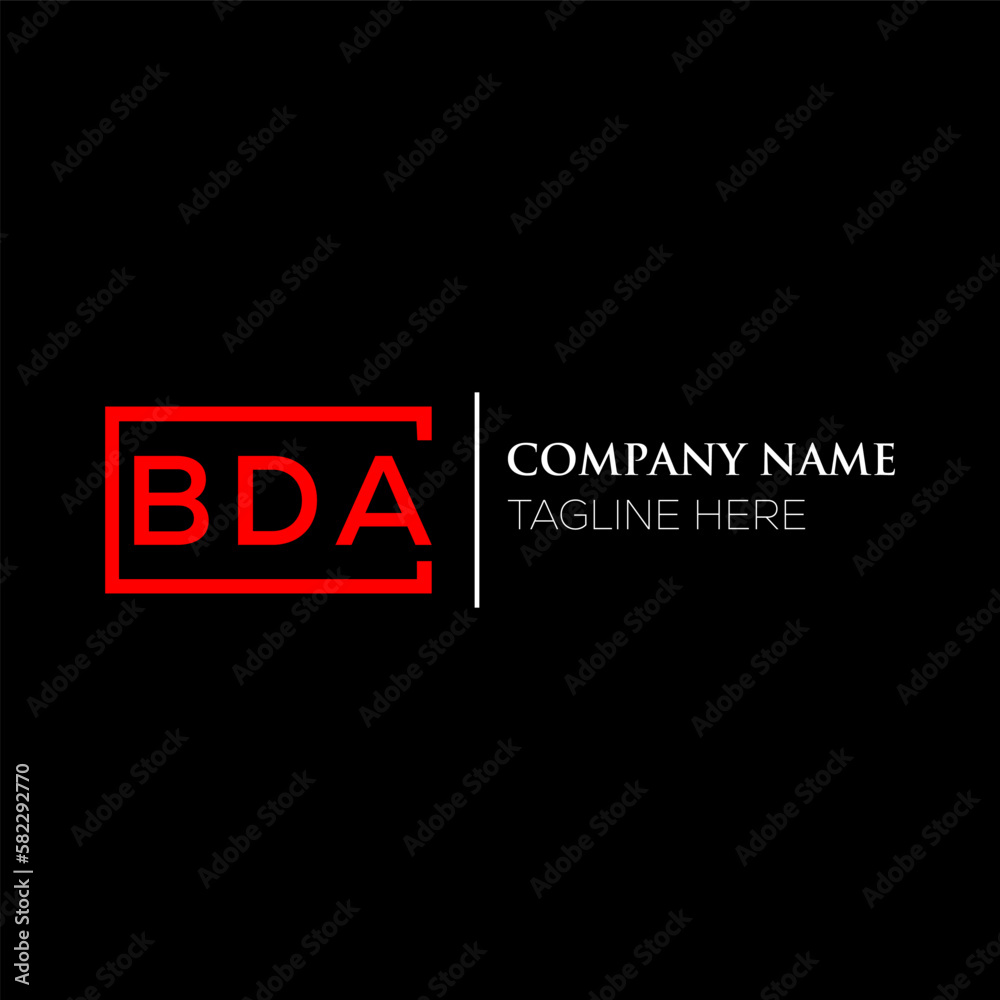 BDA letter logo design on black background. BDA creative initials ...