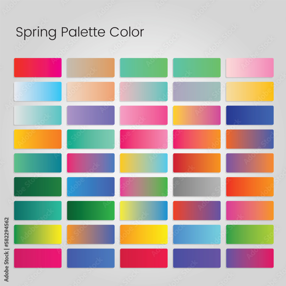 Soft spring colors gradients palette big set vector 