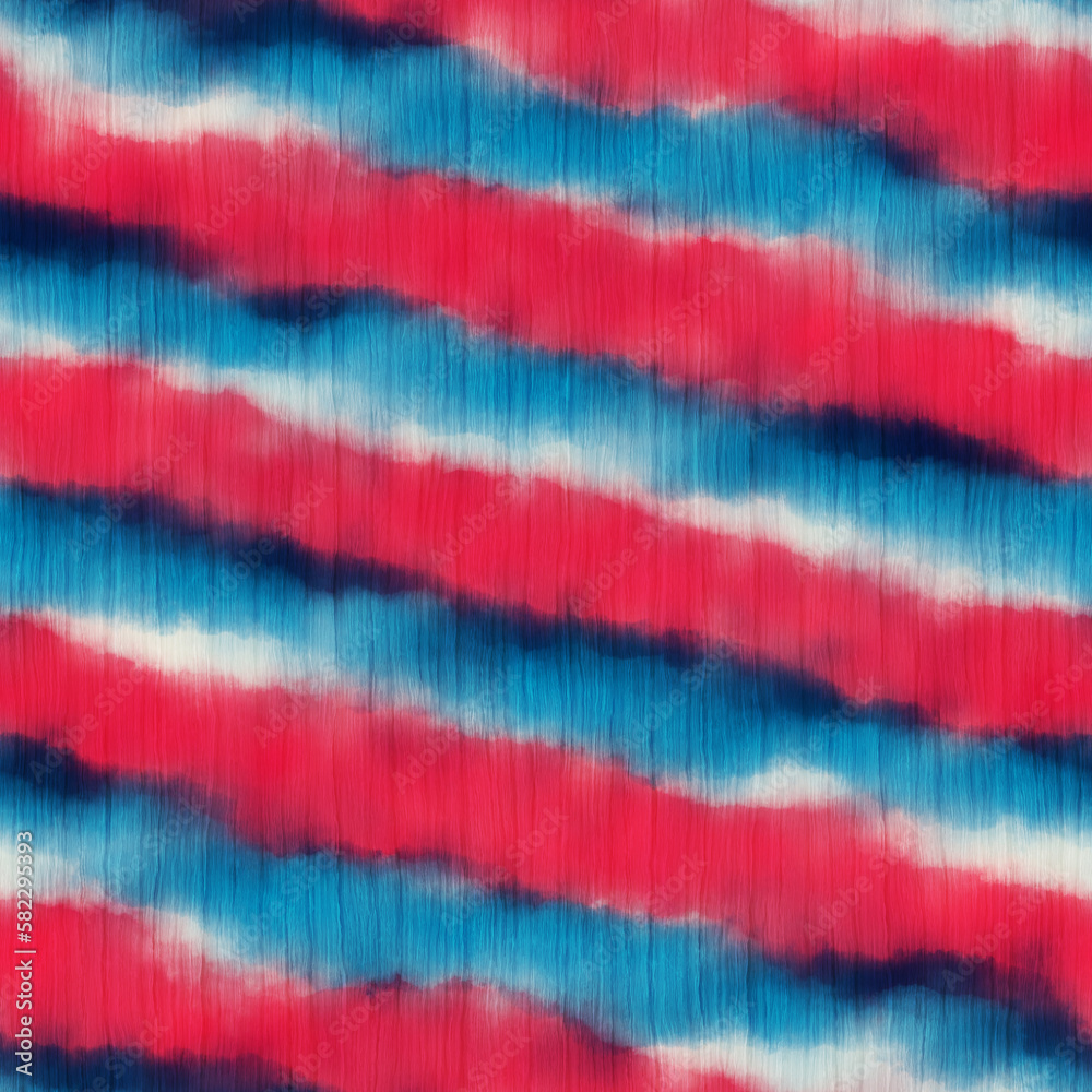 Multicolor Tie-Dye Effect Textured Striped Pattern