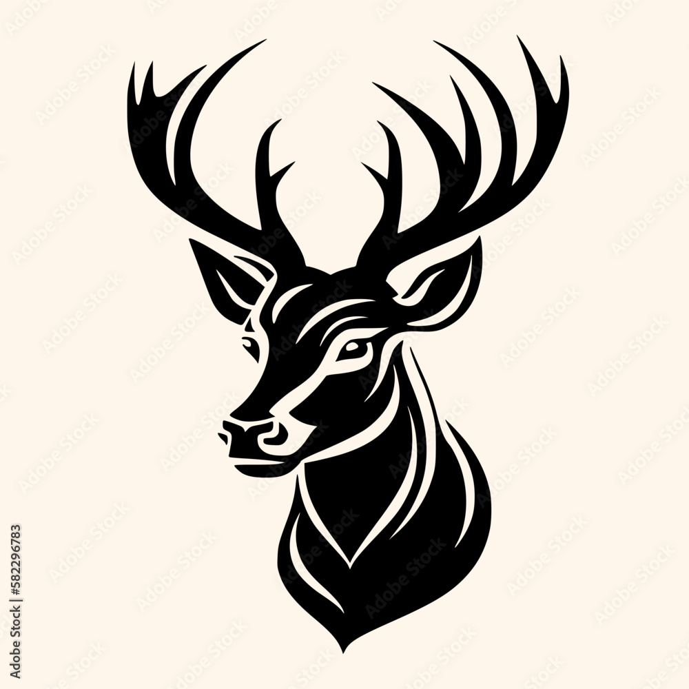 Fototapeta premium Deer vector for logo or icon, drawing Elegant minimalist style,abstract style Illustration