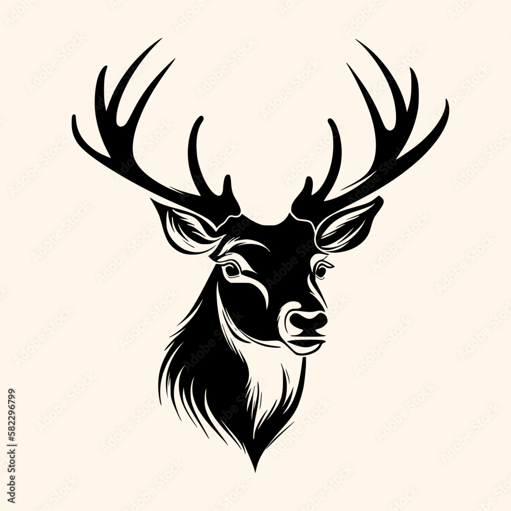 Fototapeta premium Deer vector for logo or icon, drawing Elegant minimalist style,abstract style Illustration