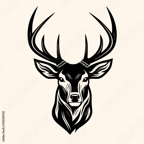 Deer vector for logo or icon  drawing Elegant minimalist style abstract style Illustration