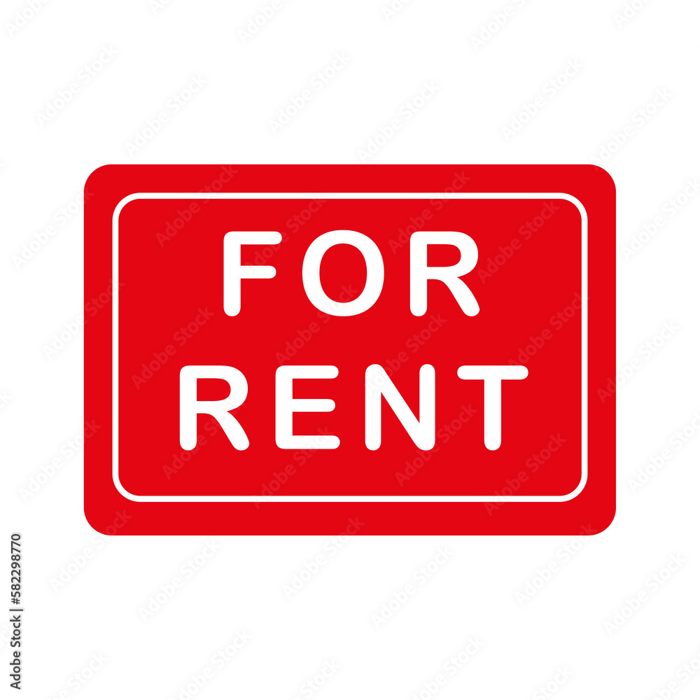 For rent sign isolated on white background. For rent illustration, icon, board For rent sign isolated on white background. For rent illustration, icon, board