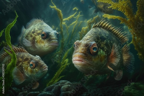 Grunt Sculpin Fish Underwater Lush Nature by Generative AI