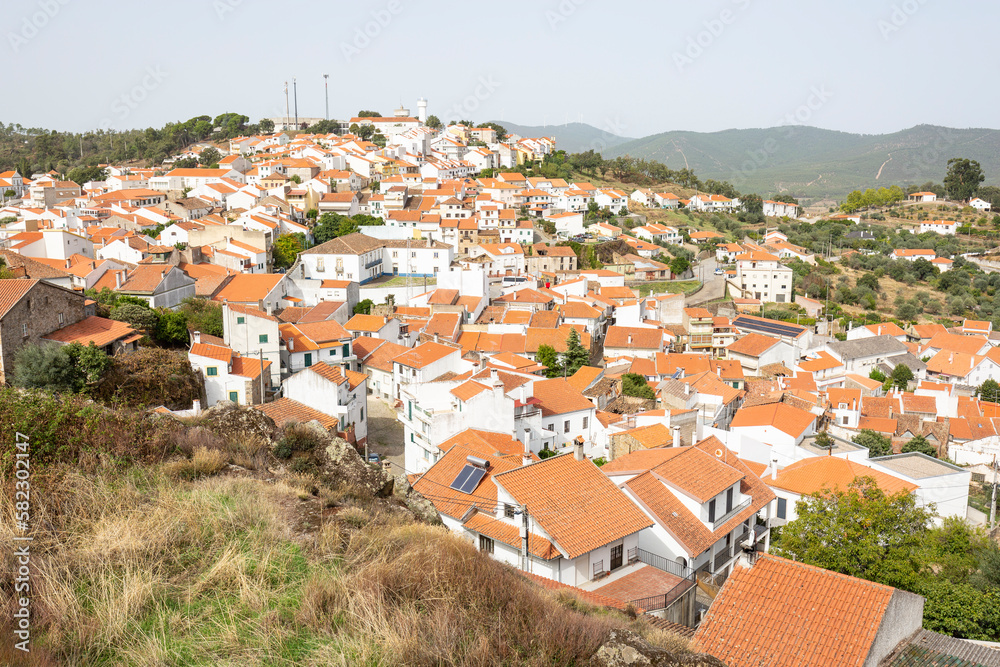 a view over Penamacor town, district of Castelo Branco, Beira Baixa, Portugal - October 2022