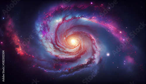 Spiral galaxy in space. Universe, stars and planets, Astronomy. Generative Ai