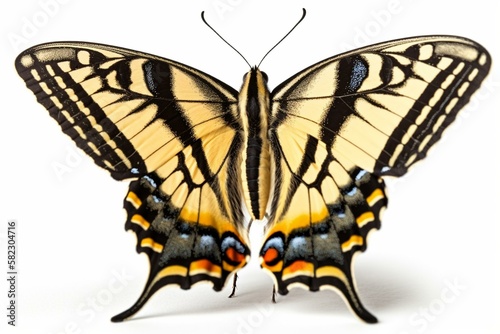 Tiger swallowtail butterfly isolated on a white background Generative AI