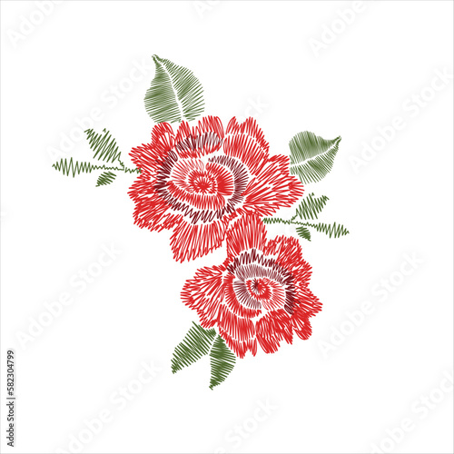 embroidery design hand drawn vector design