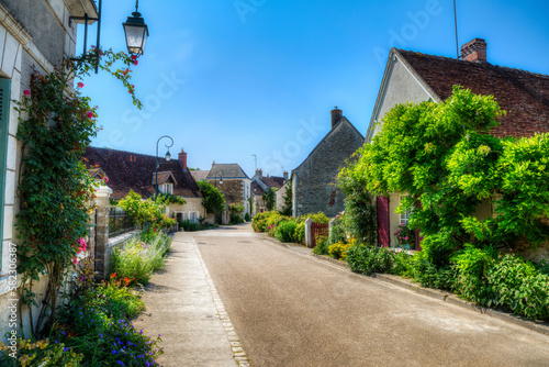 Street in the Beautiful Village of Chedigny in the Loire Valley, France