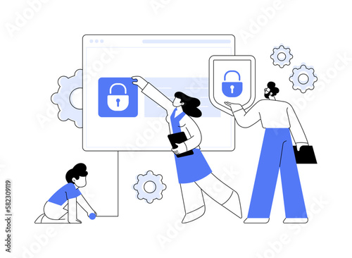 Parental control software abstract concept vector illustration.