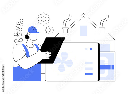 Ventilation system abstract concept vector illustration.