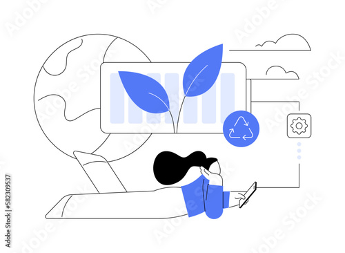 Eco battery abstract concept vector illustration.