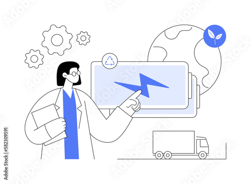 Battery recycling abstract concept vector illustration.