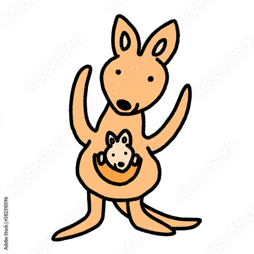 Australian kangaroo, mother and baby, character design, cute cartoon isolated , graphic design for presentation, marketing, art, illustration, t-shirt design, cartoon, comic, advertising, online media