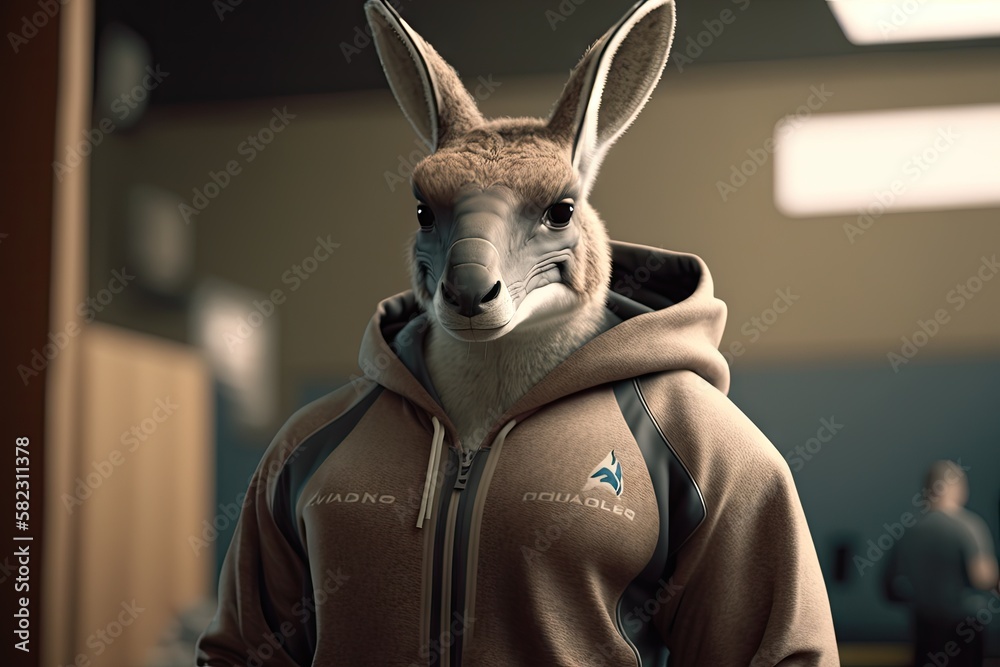 Obraz premium kangaroo in a gym