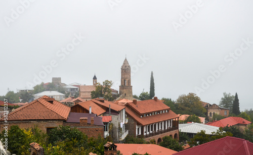 Wallpaper Mural Picturesque autumn view of Sighnaghi old town tiled roofs on a foggy day. Popular tourist destination in Kakheti region, Georgia Torontodigital.ca