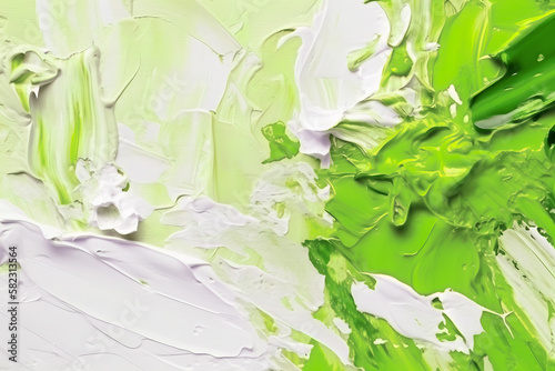 Green background oil Acrylic oily brush strokes Generative AI