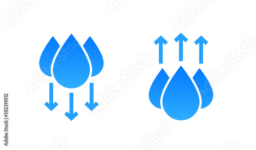 Humidity water icon. Vector temperature dry air humidity icon symbol