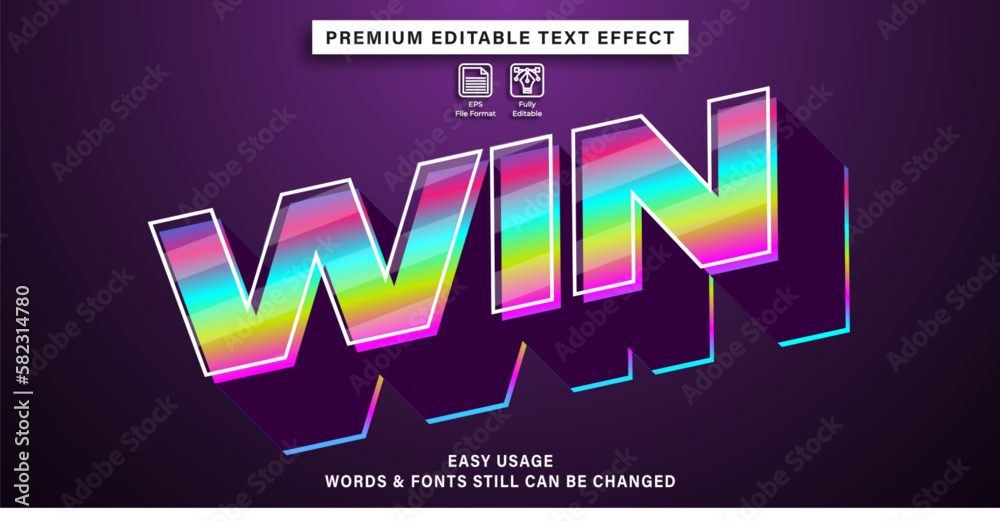 Text effect with examples of win writing