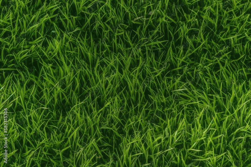 Fototapeta premium Background texture of green grass. Background texture and pattern of a green lawn. Close up. Generative AI