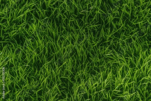 Background texture of green grass. Background texture and pattern of a green lawn. Close up. Generative AI
