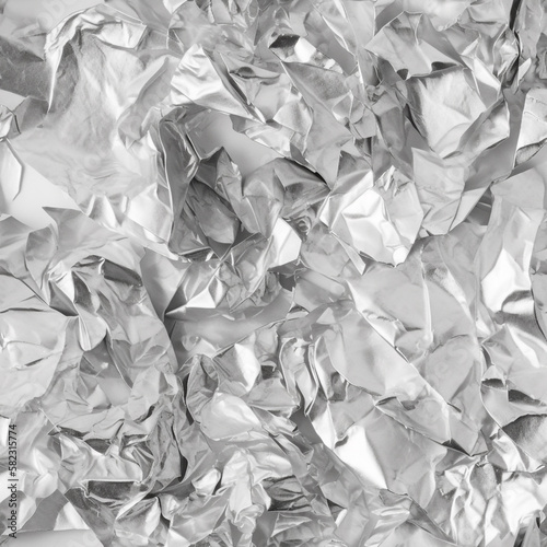 Seamless tillable crumbled foil silver and gold color paper background pattern. Shiny background design for any project for print or digital media.