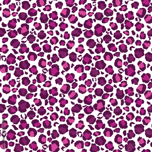 Fuchsia Leopard Print Seamless Pattern - Wild animal print repeating pattern design