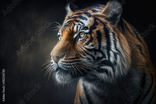 A beautiful tiger in its natural environment Generative AI © ChaoticMind