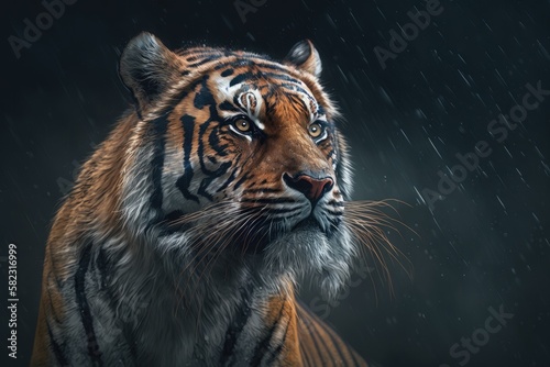 A beautiful tiger in its natural environment Generative AI