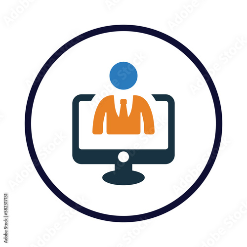 monitor, admin, man, admin icon