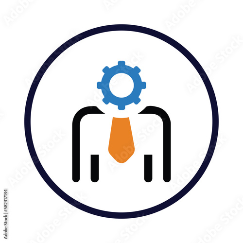 gear, wheel, man, administration icon