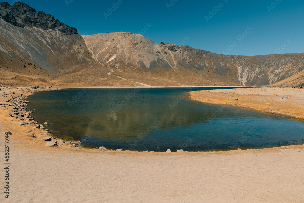 View inside of Volcano Nevado de Toluca National park with lakes inside the crater. landscape near of Mexico City View inside of Volcano Nevado de Toluca National park with lakes inside the crater. landscape near of Mexico City