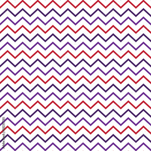 Bright Purple and Red Chevron Seamless Pattern - Cute zig zag repeating pattern design © Mai