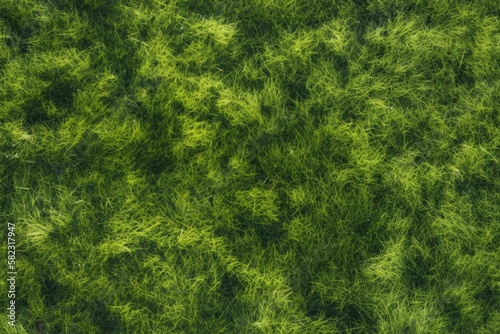 turf top view with background of fresh green grass. Generative AI