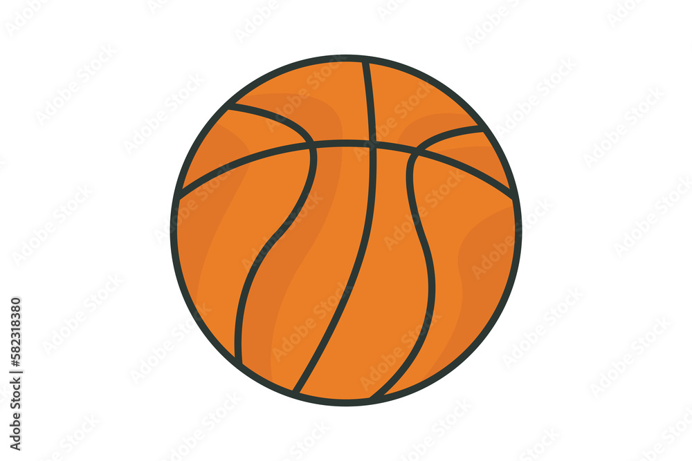 Basketball icon illustration. icon related to sport. Flat line icon style, lineal color. Simple vector design editable