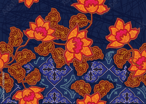 Batik Indonesian: is a technique of wax-resist dyeing applied to whole cloth, or cloth made using this technique originated from Indonesia.