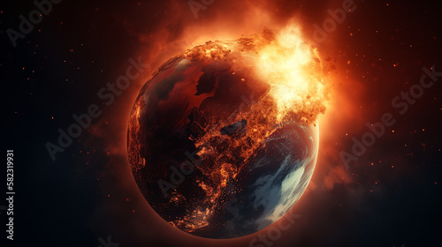 armageddon, apocalypse, fire, flame, earth, heat, planet, abstract, burning, burn, space, smoke, hot, red, light, orange, black, explosion, world, cosmos, texture, cloud, globe, sky, global, energy, f