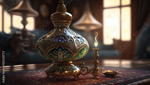 illustration of arabic lamp.