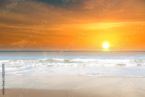 Captivating Natural Landscapes Breathtaking Interplay of Cloud  Wave  Horizon at Sunrise  Sunset over Ocean. Paradise of Colors Discovering Beauty of Tropical Coast. Summer of Landscapes  Seascapes